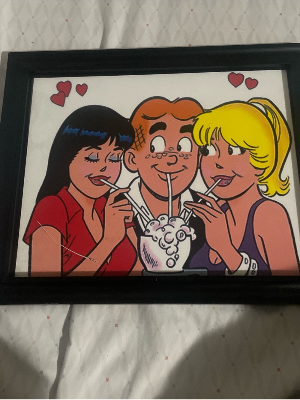 Vintage Archie-Style Milkshake Trio Framed Art - Red, Yellow, Black